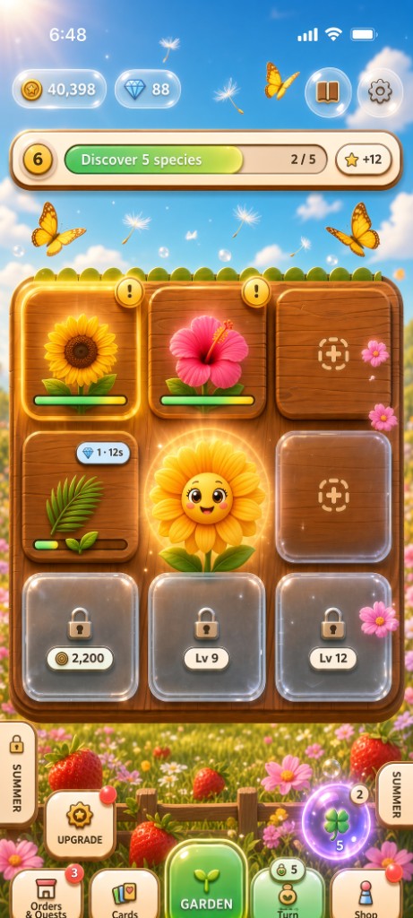 Summer garden - sunflowers and golden light